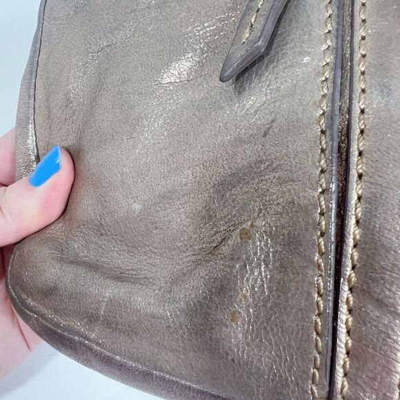 Fossil Erin Copper Metallic Leather Crossbody Bag Purse - Picture 9 of 12